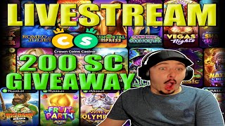 BIG BONUS BUYS AND BIG SPINS  200SC GIVEAWAY  CROWN COINS CASINO [upl. by Aidas]