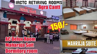 Agra Cantt Railway Station IRCTC Retiring Room AC Dormitory Room AC Double Bad Room Maharaja Suit [upl. by Zerk948]