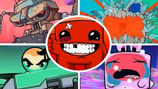 Super Meat Boy Forever  All Bosses  Cutscenes No Damage [upl. by Harrat]