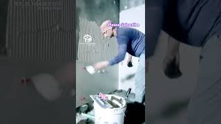 Washroom Wall tile fitting construction tileworks home youtube interiordesign [upl. by Farman]