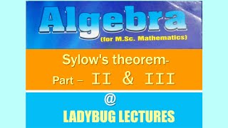 Topics in Algebra  INHerstein  MSc Classroom video  Second and Third Part of Sylows theorem [upl. by Dorelle]