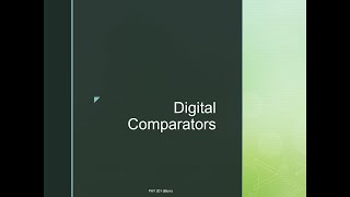 Digital Electronics Digital Comparator [upl. by Leugim68]