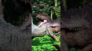 🦖SPINOSAURUS vs INDOMINUS REX in Biosyn Sanctuary JWE2 jurassicworld jurrasicworldevolution2 dino [upl. by Reivilo723]