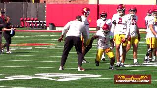 Zachariah Branch Makes OneHanded Catch at USC Practice [upl. by Airrotal]