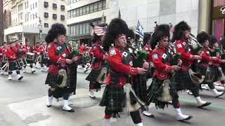 St Patricks Day ParadeNYC2024FDNY Emerald Society Pipes and Drum Marching BandNYCParadelife [upl. by Ianahs]