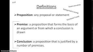 Propositions premises and conclusions [upl. by Cassiani]