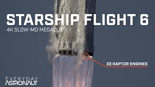 4K SlowMo Starship Flight 6 Supercut w Clean Audio [upl. by Hannaoj]