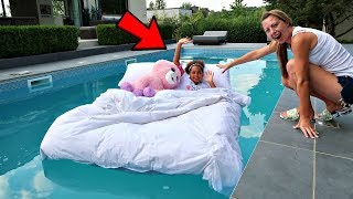 TIANAS BED IN OUR SWIMMING POOL PRANK [upl. by Eisak]