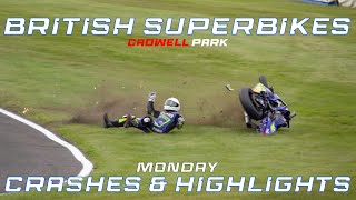 British Superbikes  Cadwell Park Monday Crashes amp Highlights Ft BSB race 23 28823 [upl. by Asetal]