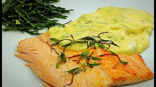 SALMON EN SALSA DE NARANJA Y ESTRAGON CON SALICORNIA [upl. by Filbert]