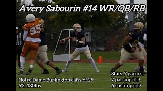 Avery Sabourin 2024 ND QB film [upl. by Aehsrop828]