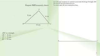 Edexcel GCSE Maths SSS Triangle Construction question [upl. by Aeriela390]