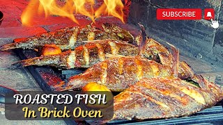 Roasted Whole Branzino Fish In a WoodFired Brick Pizza Oven  The Best Turkish Street Food Istanbul [upl. by Fries]