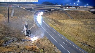 HORROR Iowa Tractor Trailer Takes Ramp WAY Too Fast amp Flips Onto Roof [upl. by Relyk]