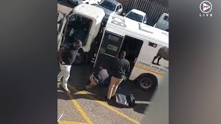 Armed cashintransit robbery caught on camera in Pretoria [upl. by Cynarra513]