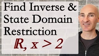 Find Inverse and State Domain Restriction [upl. by Aina]