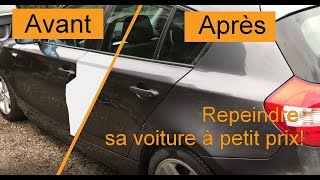 Comment REPEINDRERETOUCHER une CARROSSERIE avec uniquement des bombes de couleur du commerce [upl. by Renzo386]