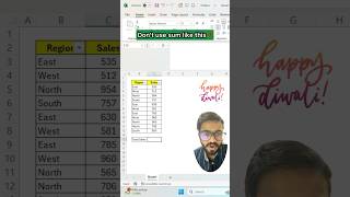 Dont Use Sum in Excel‼️Instead Use Amazing Function excel exceltricks exceltips shorts [upl. by Brest410]