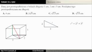 Zadanie 16a  matura z matematyki Prostopadłościan zestaw 1 [upl. by Esidarap]