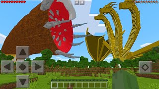 I Found KING GHIDORAH vs MODULAR BOSSES in Minecraft Pocket Edition [upl. by Castro604]