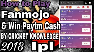 Fanmojo  fanmojo app paytm cash win  how to play fanmojo  Fantasy cricket [upl. by Glad443]