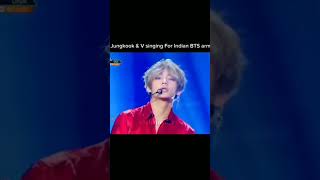 Junkook and v singing indian song  jk v sing indian song  bts  jk  v  junkook  taehyung short [upl. by Neri]