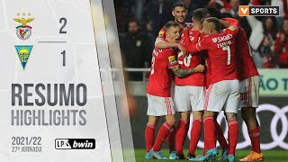 Highlights  Resumo Benfica 21 Estoril Praia Liga 2122 27 [upl. by Janeen]