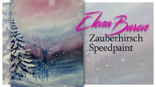 Zauberhirsch Acrylbild Speedpaint [upl. by Karisa]