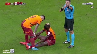 Victor Osimhen injured after scoring twice for Galatasaray vs Kasimpasa [upl. by Syah]