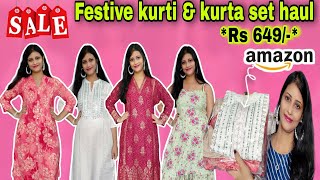 💖 Latest Raksha Bandhan Special Designer amp Affordable Kurti amp Kurta Set💖Amazon Festive Collection💖 [upl. by Stedman]