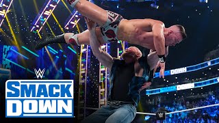 Brock Lesnar surprises and F5s Mr Money in the Bank Theory SmackDown July 22 2022 [upl. by Toney]