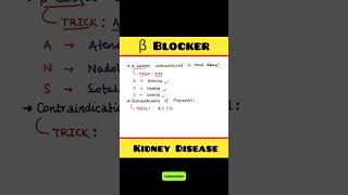 Propranolol contraindications and beta blockers contraindicated in Renal disease ytshorts [upl. by Shatzer]