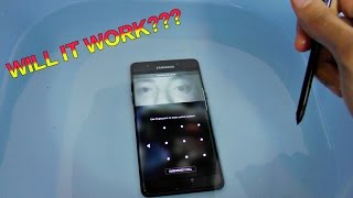 Samsung Galaxy Note 7 IRIS Scanner UNDER WATER Test Will it work Iris scanner Review [upl. by Aerdnahc]