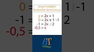 Lineare Funktion Nullstellen bestimmen einfach erklärt in 1 Min [upl. by Dennet248]