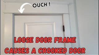 How to fix a crooked door by adjusting the door frame [upl. by Rodavlas]