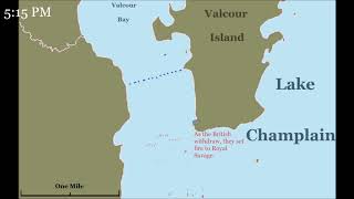 The Battle of Valcour Island Lake Champlain 1776  Animated Map [upl. by Loredo]