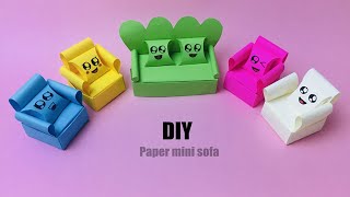 DIY Mini Paper Sofa  How to Make Paper Sofa Origami Heart Sofa  Easy Kids Craft Ideas New [upl. by Emie]