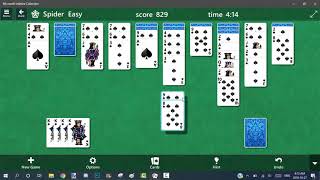 Microsoft Solitaire Collection  Spider  Easy 1 Suit  No Hints [upl. by Richy]