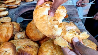 TANDOORI BAKARKHANI MAKING  HOW TO MAKE BAKARKHANI  TRADITIONAL BREAKFAST STREET FOOD IN LAHORE [upl. by Ahseina]