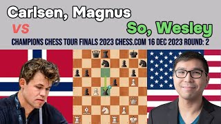 Fantastic Game Wesley So DOMINATES Magnus Carlsen with 2 Brilliant Moves  Main Event 2023 [upl. by Nortal]