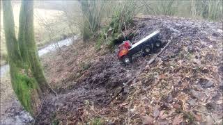 RC Unimog 6x6 oder die unmögliche Auffahrt the impossibel Hillclimb on Traxxas Canyon Trails [upl. by Nyrem]