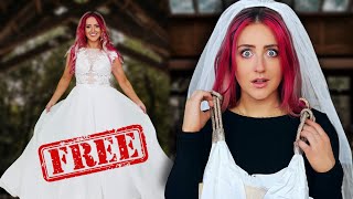 Trying on 13 DESIGNER Wedding Dresses I got for FREE [upl. by Aneeles]