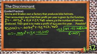 The Discriminant An Application Algebra I [upl. by Sands]