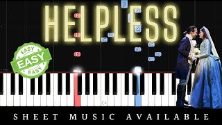 Hamilton  Helpless Easy Piano Tutorial  Lyrics [upl. by Abbie]