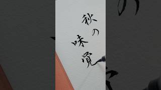 【筆ペン】秋の味覚 ぺんてる筆中字 筆ペン練習 [upl. by Coriss]