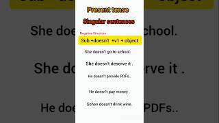 Learn present ka singular negative sentences shorts practice english [upl. by Frost]