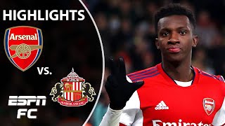 Eddie Nketiahs hat trick leads Arsenal past Sunderland  Carabao Cup highlights  ESPN FC [upl. by Waxler]