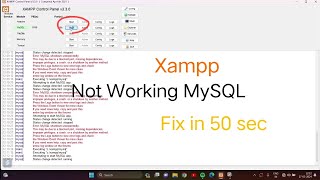 MySQL Not Working  Xampp MySQL server issue solved mysql xampp xamppmysql [upl. by Lev]