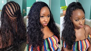 COMBINATION BOHO BOX BRAIDS AND SEW IN WITH BODY WAVE HUMAN HAIR  FakeOut Hairstyle  YWIGS [upl. by Ydnew]