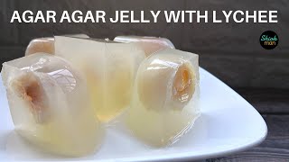 A very simple recipe to make Agar Agar Jelly with Lychee [upl. by Nilhsa]